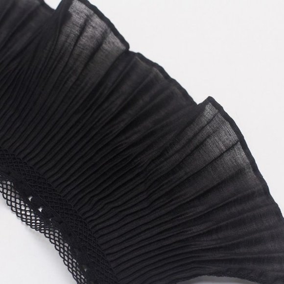 LUXE Pleated Cuff Extensions - Black Chiffon - Picture 3 of 3